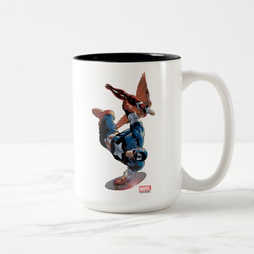 Captain America  Falcon Comic Panel Two_Tone Coffee Mug