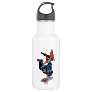 Captain America & Falcon Comic Panel Water Bottle
