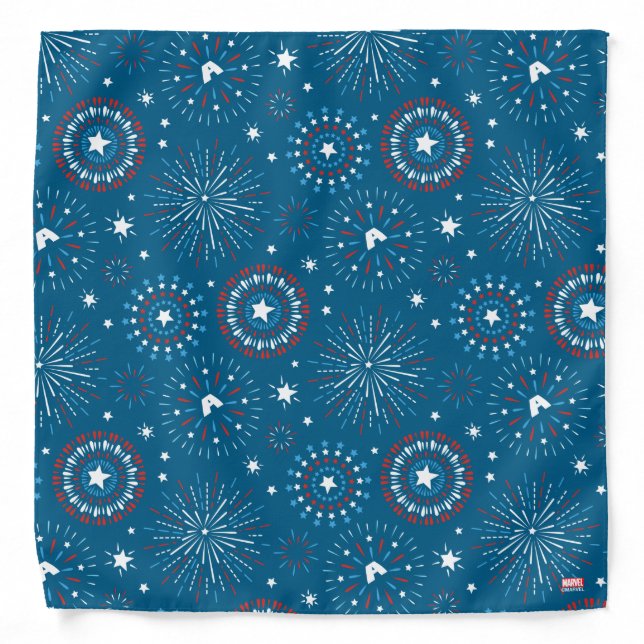 Captain America Fireworks Pattern Bandana (Front)
