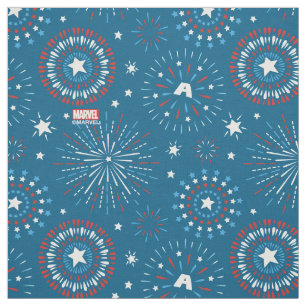 Captain America Fireworks Pattern Fabric
