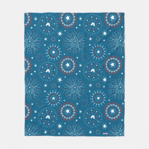Captain America Fireworks Pattern Fleece Blanket