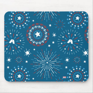 Captain America Fireworks Pattern Mouse Pad