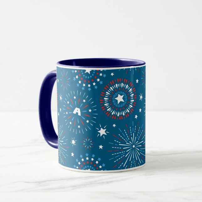 Captain America Fireworks Pattern Mug (Front Left)