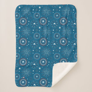 Captain America Fireworks Pattern Sherpa Blanket