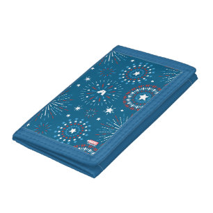 Captain America Fireworks Pattern Tri-fold Wallet