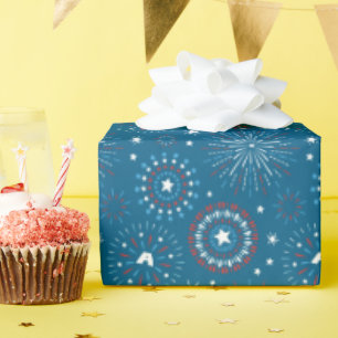 Captain America Fireworks Pattern Wrapping Paper
