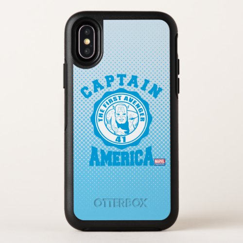 Captain America First Avenger Collegiate Badge OtterBox Symmetry iPhone X Case