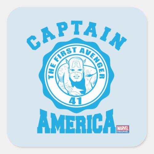 Captain America First Avenger Collegiate Badge Square Sticker