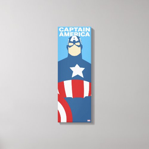 Captain America Flat Color Character Art Canvas Print