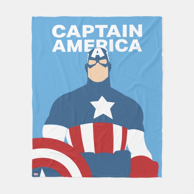 Captain America Flat Color Character Art Fleece Blanket (Front)