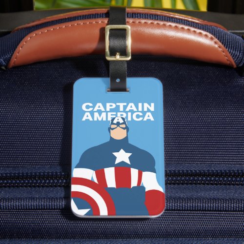 Captain America Flat Color Character Art Luggage Tag