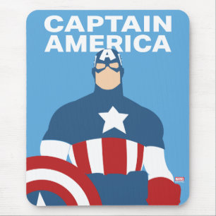 Captain America Flat Color Character Art Mouse Pad