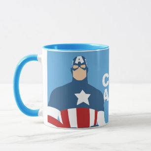 Captain America Flat Color Character Art Mug