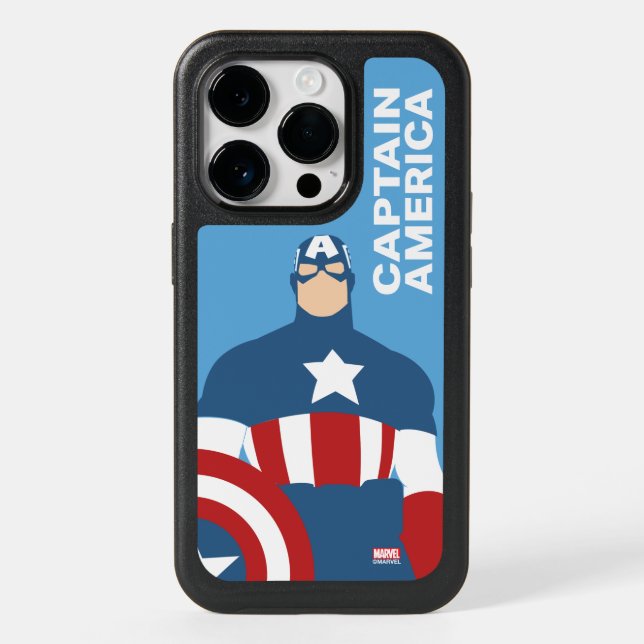 Captain America Flat Color Character Art Otterbox iPhone Case (Back)