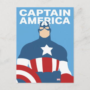 Captain America Flat Color Character Art Postcard