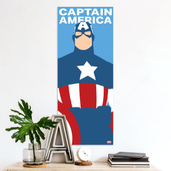 Captain America Flat Color Character Art Poster by avengersclassics at Zazzle
