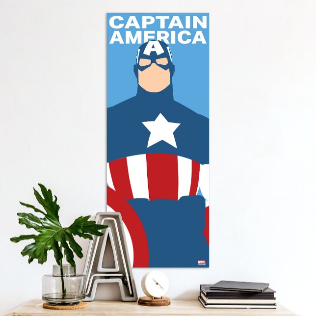 Captain America Flat Color Character Art Poster (Creator Uploaded)