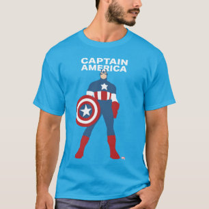 Captain America Flat Color Character Art T-Shirt