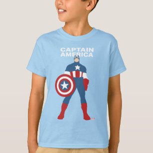Captain America Flat Color Character Art T-Shirt