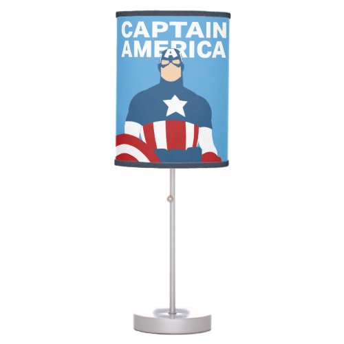 Captain America Flat Color Character Art Table Lamp