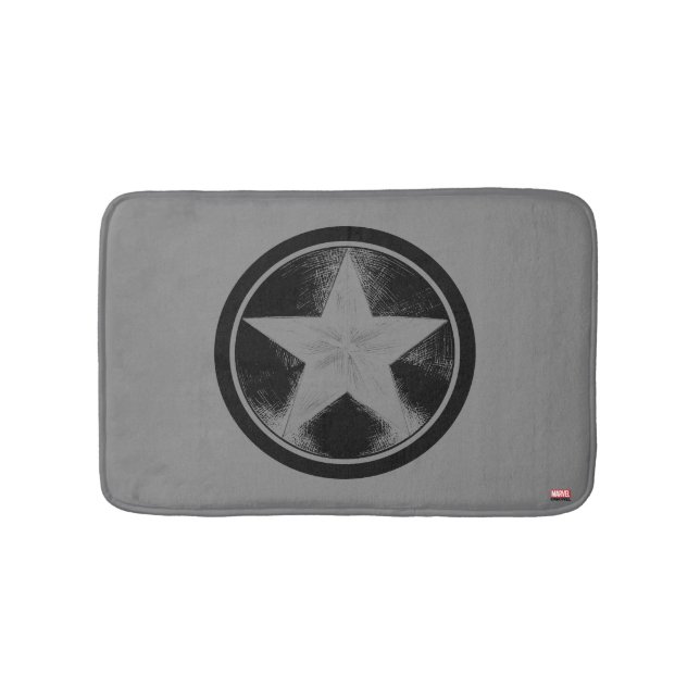 Captain America Grunge Shield Bathroom Mat (Front)