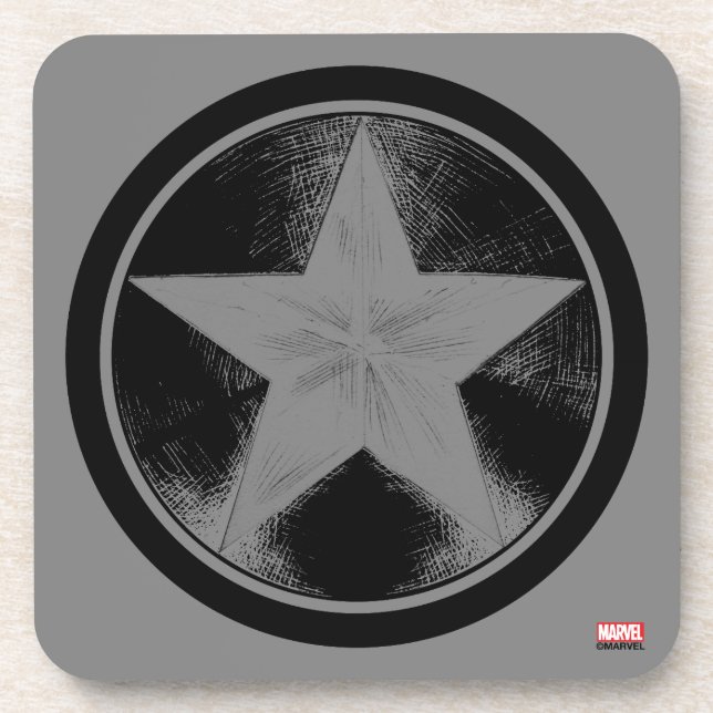 Captain America Grunge Shield Beverage Coaster (Front)