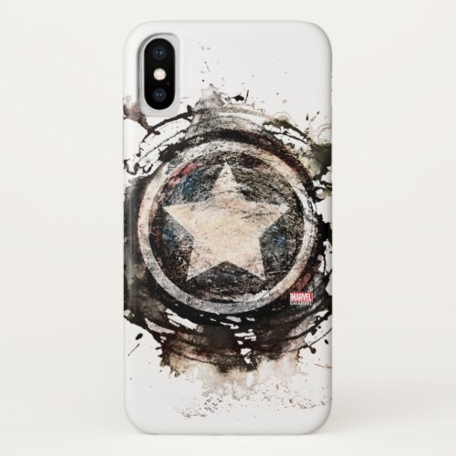 Captain America Grunge Shield iPhone X Case