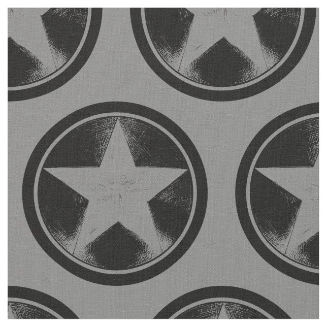 Captain America Grunge Shield Fabric (Close Up)