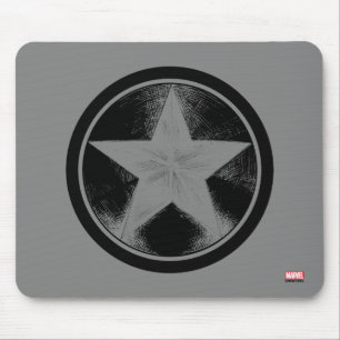 Captain America Grunge Shield Mouse Pad