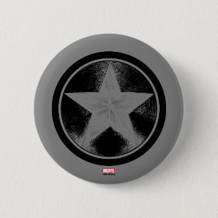 Captain America Grunge Shield Pinback Button