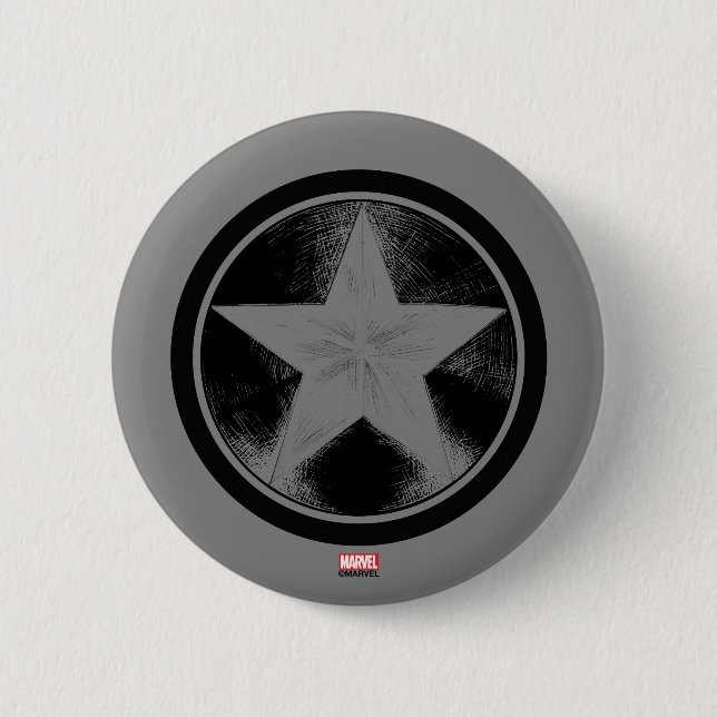 Captain America Grunge Shield Pinback Button (Front)