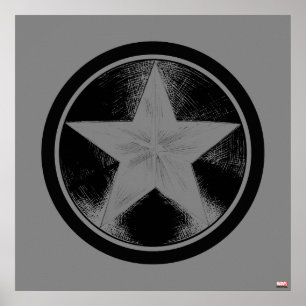 Captain America Grunge Shield Poster