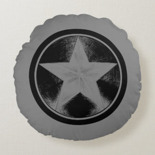 Captain America Grunge Shield Round Pillow