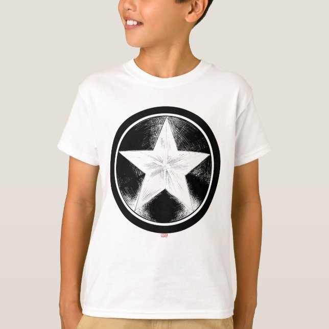 Captain America Grunge Shield T-Shirt (Front)