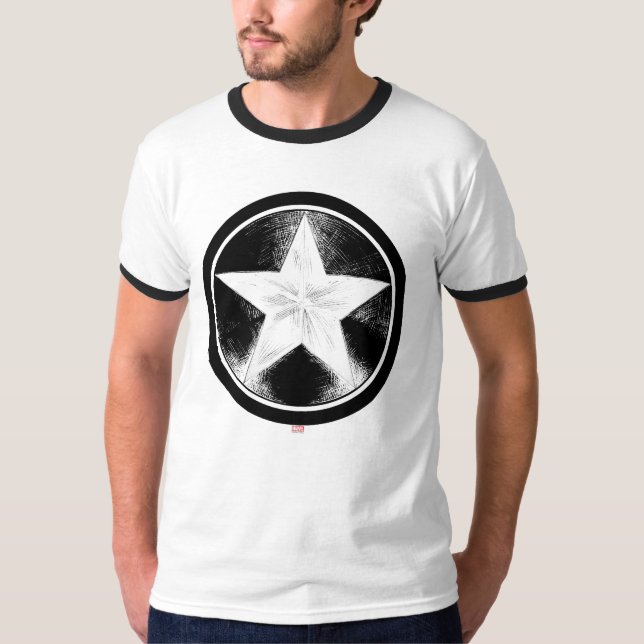 Captain America Grunge Shield T-Shirt (Front)