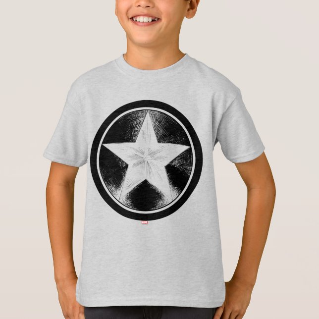 Captain America Grunge Shield T-Shirt (Front)