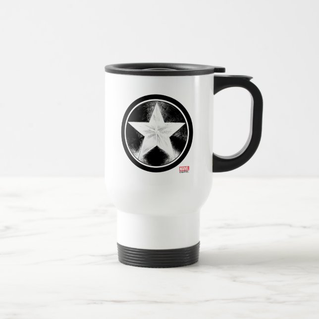 Captain America Grunge Shield Travel Mug (Right)