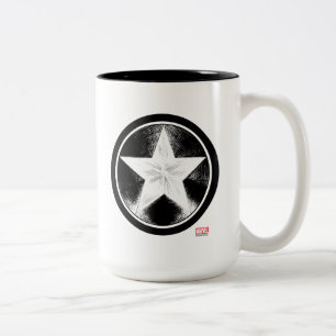 Captain America Grunge Shield Two-Tone Coffee Mug