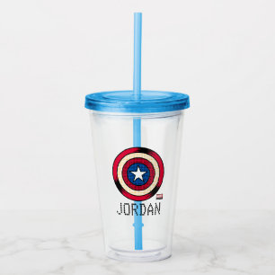 Captain America Halftone Shield Acrylic Tumbler