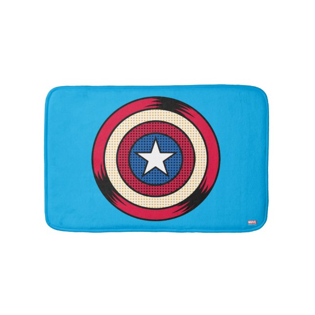 Captain America Halftone Shield Bath Mat (Front)