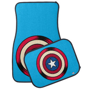 Captain America Halftone Shield Car Mat