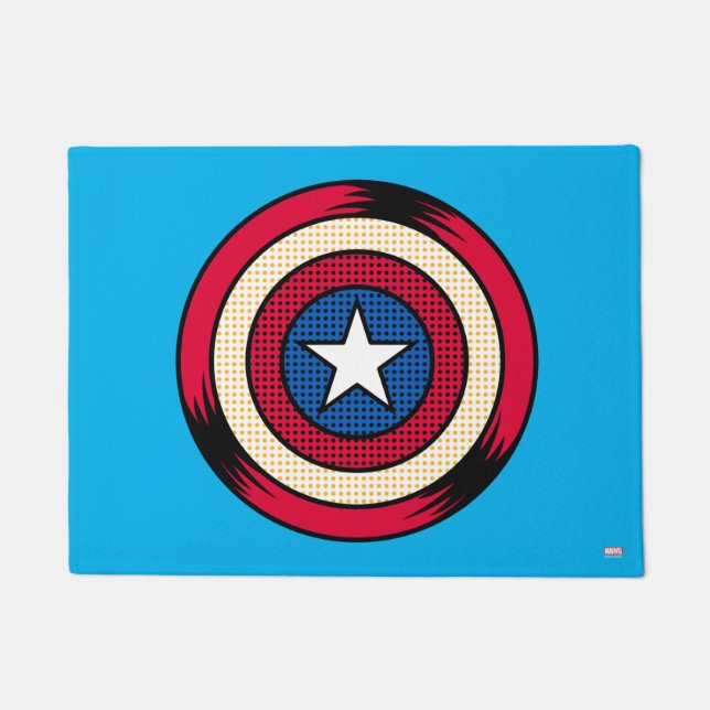 Captain America Halftone Shield Doormat (Front)