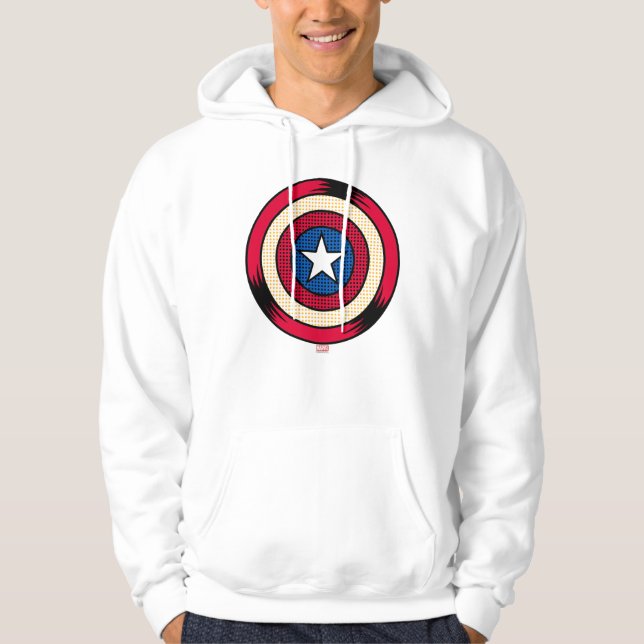 Captain America Halftone Shield Hoodie (Front)