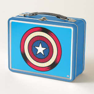 Captain America Halftone Shield Metal Lunch Box