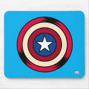 Captain America Halftone Shield Mouse Pad