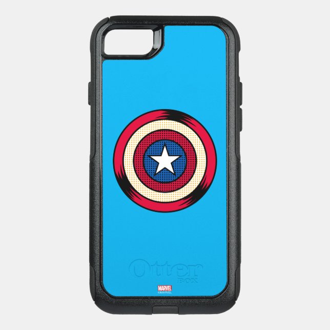 Captain America Halftone Shield Otterbox iPhone Case (Back)