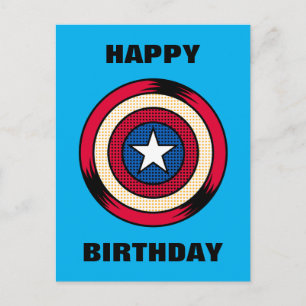 Captain America Halftone Shield Postcard