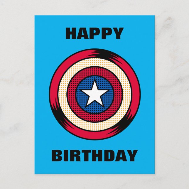Captain America Halftone Shield Postcard (Front)