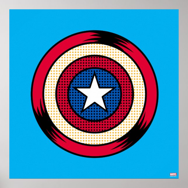Captain America Halftone Shield Poster (Front)