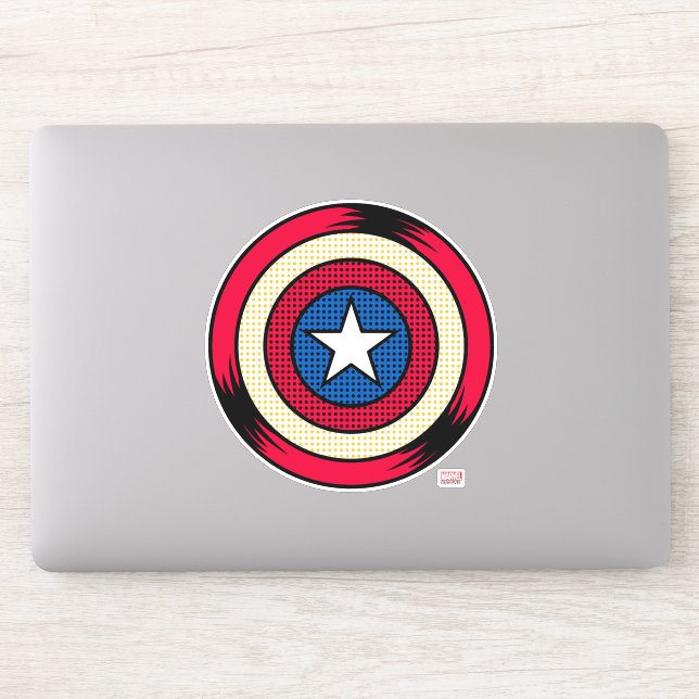 Captain America Halftone Shield Sticker (Computer)